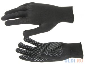 Перчатки нейлон, ПВХ точка, 13 класс, чёрные, XL Россия