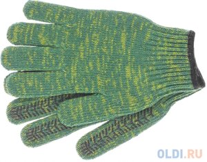 Перчатки трикотажные усиленные, гелевое ПВХ-покрытие, 7 класс, зеленые, Россия Сибртех