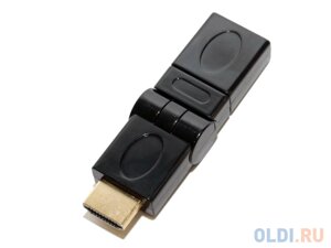 Переходник HDMI (f)-HDMI (m) 5bites поворотный позолоченные контакты черный HH1004G