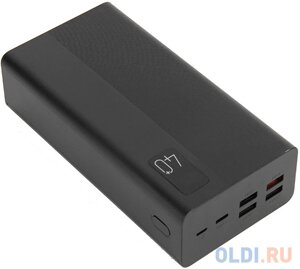 Perfeo powerbank mountains 40000 mah/LED дисплей/PD + QC 3.0/type-C/4 USB/выход: 3A, max 22.5W/black (pf_d0144)