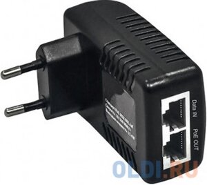 PoE-инжектор Fast Ethernet на 1 порт. Совместим с оборудованием PoE IEEE 802.3af. Мощность PoE на порт - до 15.4W. Напряжение PoE - 50V (конт. 4,5(