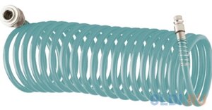 Полиуретановый спиральный шланг профессиональный BASF, 15 м, с быстросъемными соединением Stels