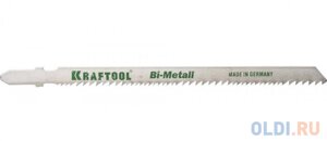 Полотна KRAFTOOL, T345XF, для эл/лобзика, Bi-Metall, универ. по нерж. стали, дереву с гвоздями, EU-хвост., шаг 1,8-2,5мм, 110мм, 2шт