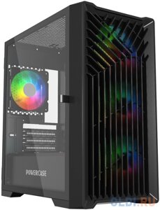 Powercase Mistral Micro X4B, Tempered Glass, 4х 120mm 5-color fan, чёрный, mATX (CMMXB-L4)