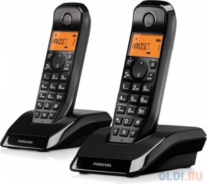Р/Телефон Dect Motorola S1202 черный (труб. в компл. 2шт) АОН