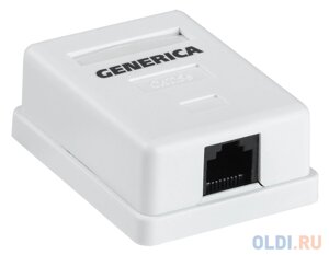 Розетка ITK generica CS2-1C5eu-12-G настенная 49.2x65.5x25.2мм RJ45 ABS белый (упак. 1шт)