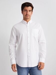 Рубашка из хлопка с длинным рукавом и карманом