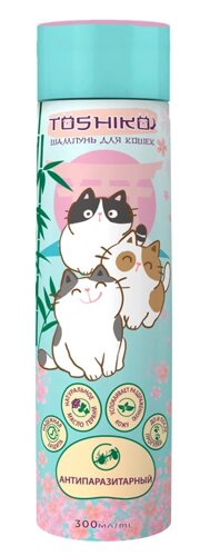 Шампунь для кошек Toshiko антипаразитарный 300 мл
