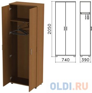Шкаф для одежды Монолит, 740х390х2050 мм, цвет орех гварнери, ШМ49.3