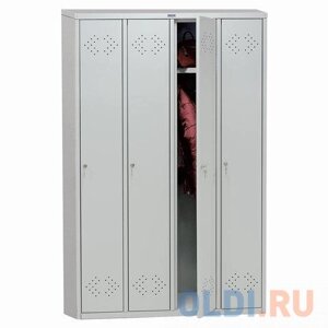 Шкаф металлический для одежды ПРАКТИК LS-41, четырехсекционный, 1830х1130х500 мм, 55 кг, разборный, LS (LE)41
