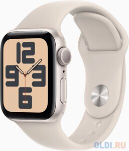 Смарт-часы Apple Watch SE 2023 A2722 40мм OLED корп. сияющая звезда Sport Band рем. сияющая звезда разм. брасл. S/M (MR9U3LL/A)