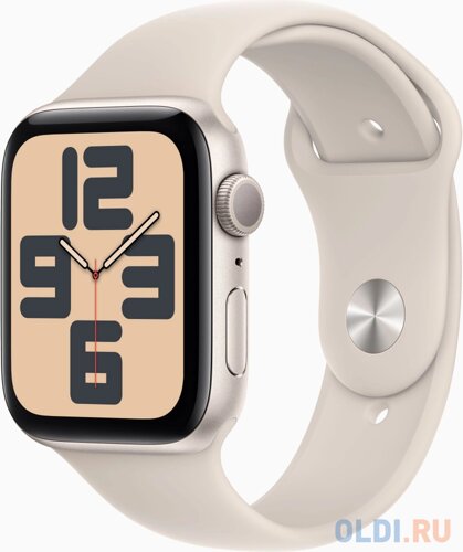 Смарт-часы Apple Watch SE 2023 A2723 44мм OLED корп. сияющая звезда Sport Band рем. сияющая звезда разм. брасл. S/M (MRE43LL/A)