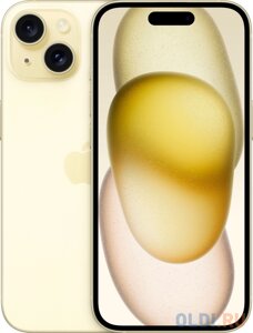 Смартфон Apple A3092 iPhone 15 256Gb желтый моноблок 3G 4G 2Sim 6.1 iOS 17 802.11 a/b/g/n/ac/ax NFC GPS