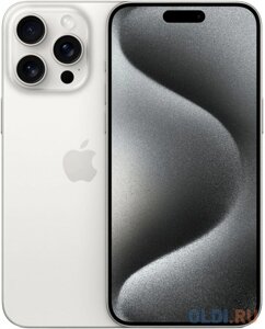 Смартфон Apple A3104 iPhone 15 Pro 256Gb белый титан моноблок 3G 4G 6.1 1179x2556 iOS 17 48Mpix 802.11 a/b/g/n/ac/ax NFC GPS GSM900/1800 TouchSc