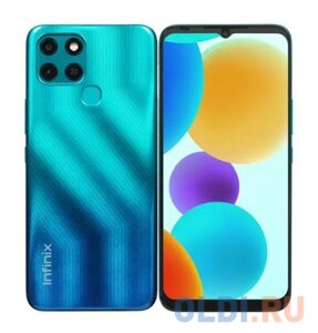 Смартфон Infinix X6511 Smart 6 32Gb 2Gb зеленый моноблок 3G 4G 2Sim 6.6 720x1600 Android 11 Go edition 8Mpix 802.11 b/g/n NFC GPS GSM900/1800 GS