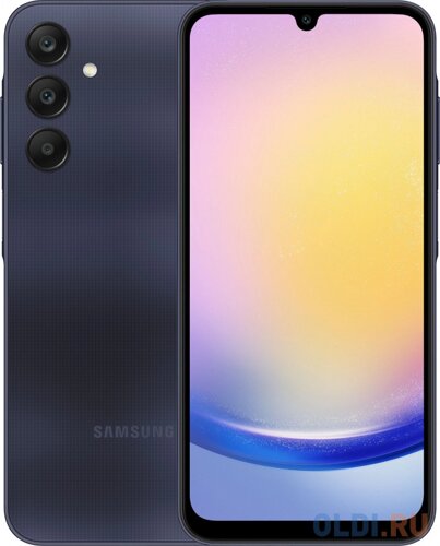 Смартфон Samsung SM-A256E Galaxy A25 128Gb 6Gb темно-синий моноблок 3G 4G 2Sim 6.5 1080x2340 Android 14 50Mpix 802.11 a/b/g/n/ac NFC GPS GSM900/