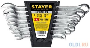 STAYER HERCULES, 8 шт, 8 - 19 мм, набор комбинированных гаечных ключей, Professional (27085-H8)