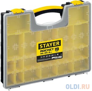 STAYER ROCKET-19, 420 x 330 x 50 мм,16.5? пластиковый органайзер с 19 съемными лотками (2-38032)
