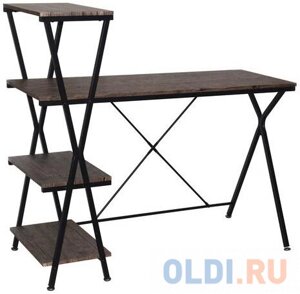 Стол на металлокаркасе BRABIX LOFT CD-004, 1200х535х1110 мм, 3 полки, цвет морёный дуб, 641218