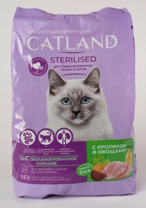 Сухой корм для кошек Catland полнорационный для стерилизованных с кроликом и овощами 0,35 кг