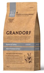 Сухой корм для собак Grandorf Rabbit&Turkey для средних и крупных пород 1 кг