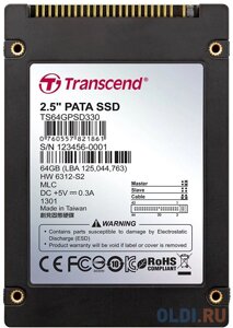 Твердотельный накопитель SSD 2.5 64 Gb Transcend PSD330 Read 120Mb/s Write 75Mb/s MLC TS64GPSD330