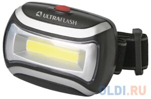 Ultraflash LED5380 (фонарь налобн. черн. 3 Вт COB LED, 3 реж, пласт, пакет)