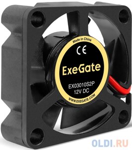 Вентилятор 12В DC ExeGate EX03010S2P (30x30x10 мм, Sleeve bearing (подшипник скольжения), 2pin, 10000RPM, 28,5dBA)