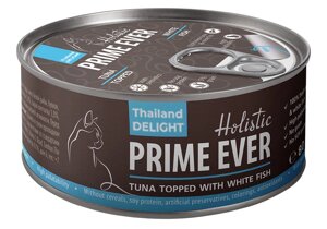 Влажный корм для кошек Prime Ever Тунец с белой рыбой в желе 0,08 кг