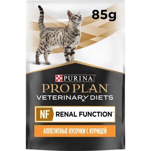 Влажный корм Purina Pro Plan PVD NF Renal Function Advanced care для поддержания функции почек с курицей пауч диета для кошек 0,085 кг