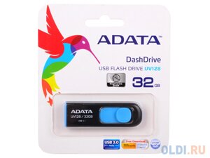 Внешний накопитель 32GB USB Drive ADATA USB 3.1 UV128 черно-синяя выдвижная AUV128-32G-RBE