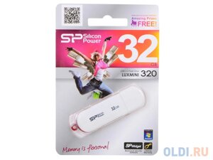 Внешний накопитель 32GB USB Drive USB 2.0 Silicon Power LuxMini 320 White (SP032GBUF2320V1W)