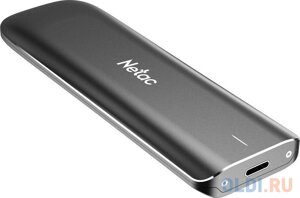 Внешний SSD SSD External Netac 250Gb ZX NT01ZX-250G-32BK (USB3.2 Gen2 Type C, up to 1050/950MBs, 105х34х10.5mm, 36.5g, Aluminium) Black