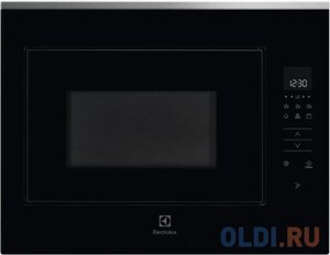 Встраиваемая микроволновая печь ELECTROLUX/ Встраиваемая микроволновая печь с грилем, объем 25 л., высота 459 мм, цвет черный/нерж. cталь