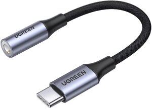 Адаптер ugreen USB-C — 3.5mm серый