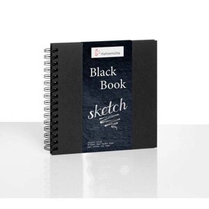 Альбом для эскизов на спирали Hahnemuhle "Black Book" 23,5х23,5 см 30 л 350 г черные листы