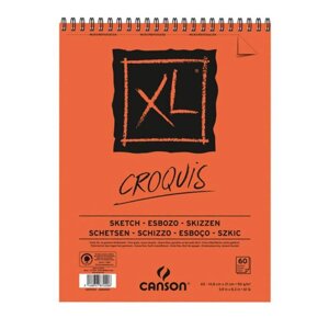 Альбом для графики на спирали Canson "XL Croquis" 14,8х21 см 60 л 90 г слоновая кость