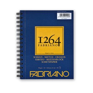 Альбом для графики на спирали Fabriano "1264 SKETCH" 14,8х21 см 60 л 90 г