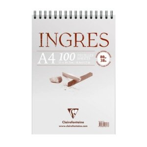 Альбом для пастели, угля на спирали Clairefontaine "Ingres" 29,7х42 см 100 л 80 г