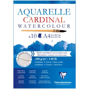 Альбом-склейка для акварели Clairefontaine "Cardinal" Torchon А4 10 л 300 г, 30% хлопок