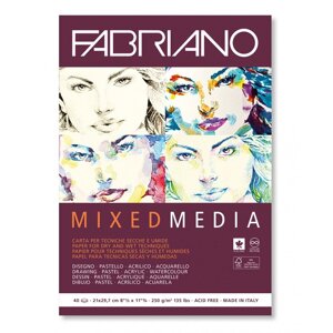 Альбом-склейка для графики Fabriano "Mixed Media" 21х29,7 см 40 л 250 г