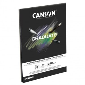 Альбом-склейка для смешанных техник Canson "Graduate BLACK" 20 л 240 г