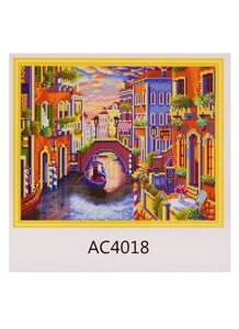 Алмазная мозаика на подрамнике Венецианский канал, 40 х 50 см