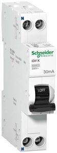Автоматический выключатель дифференциального тока (АВДТ) Schneider Electric Acti9 iDif K, 25A, 30mA, тип AC, кривая отключения C, 2 полюса, 6kA, элект