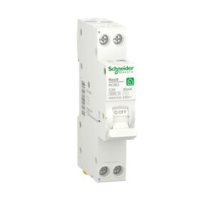 Автоматический выключатель дифференциального тока (АВДТ) Schneider Electric Resi9, 20A, 30mA, тип AC, кривая отключения C, 2 полюса, 6kA, электро-меха