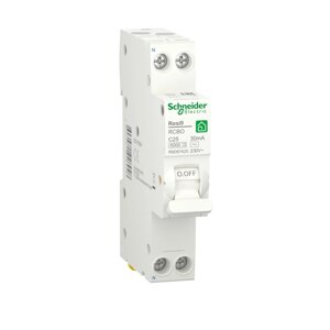 Автоматический выключатель дифференциального тока (АВДТ) Schneider Electric Resi9, 25A, 30mA, тип AC, кривая отключения C, 2 полюса, 6kA, электро-меха