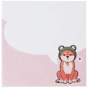 Блок для записей на склейке MESHU "Cute dog" 8,5*8,5 см, 100 л