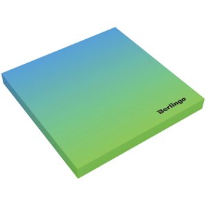 Блок самоклеящийся Berlingo "Ultra Sticky. Radiance" 75*75 мм, 50 л, голубой/зеленый градиент