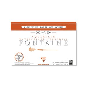 Блок-склейка бумаги для акварели Clairefontaine "FONTAINE" 18х26 см 20 л 300 г, 100% хлопок, гор. пр