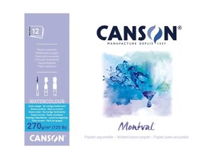 Блокнот для акварели, склейка Canson "Montval" Torchon 36х48 см 12 л 270 г